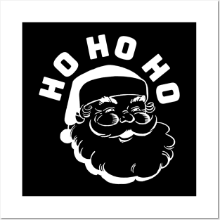 SANTA - HO HO HO - White version on black Posters and Art